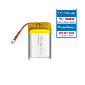 3.7 V Li-ion Battery 602030-300mah